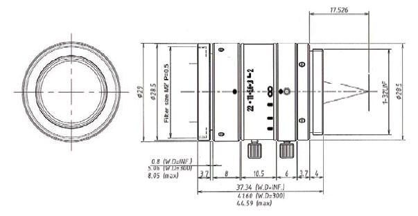 M3520-MPW2 5 Megapixel Ultra Low Distortion Lens